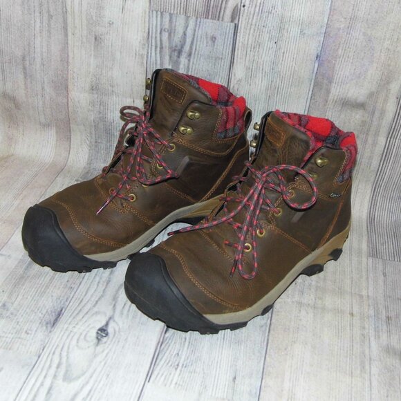 KEEN Targhee II Dark Earth/Red Plaid Leather Boots Mens Size 11 main image 8